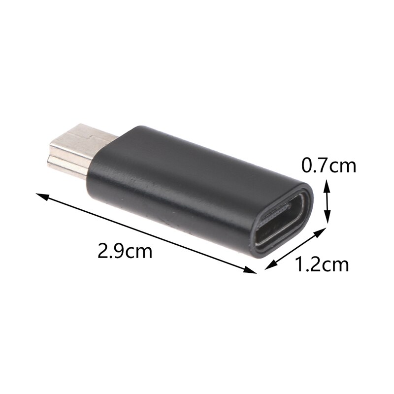 Universal Mini 5 Pin USB Adapter B Male to USB Type C Female Data Data Transfer Connector for MP3 Digital Camera GPS: Default Title