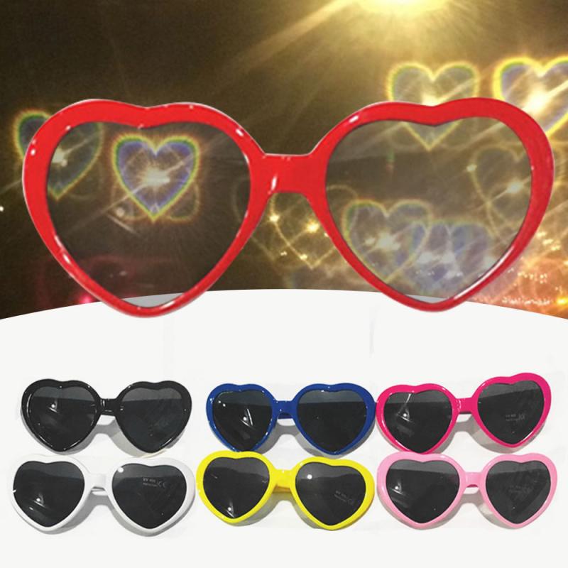 Hart-Vormige Lichten Geworden Liefde Speciale Effecten Bril Liefde Bril 'S Nachts Netto Rode Bril Mode Speelgoed Magic Xmas
