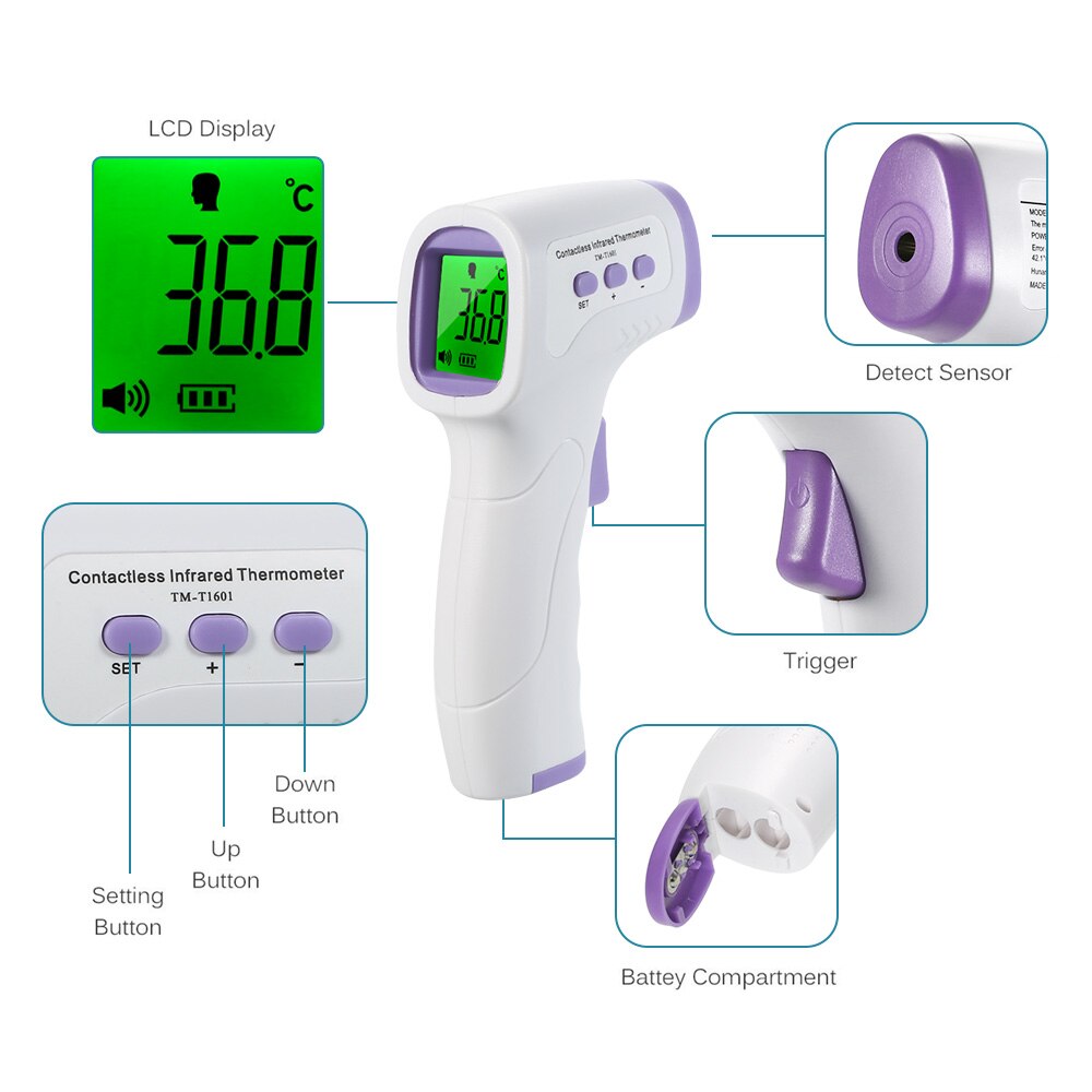 Non-contact Infrared Thermometer Baby Adult Infrared Temperature Meter Digital Temperature Gun LCD Display Thermometer termometr