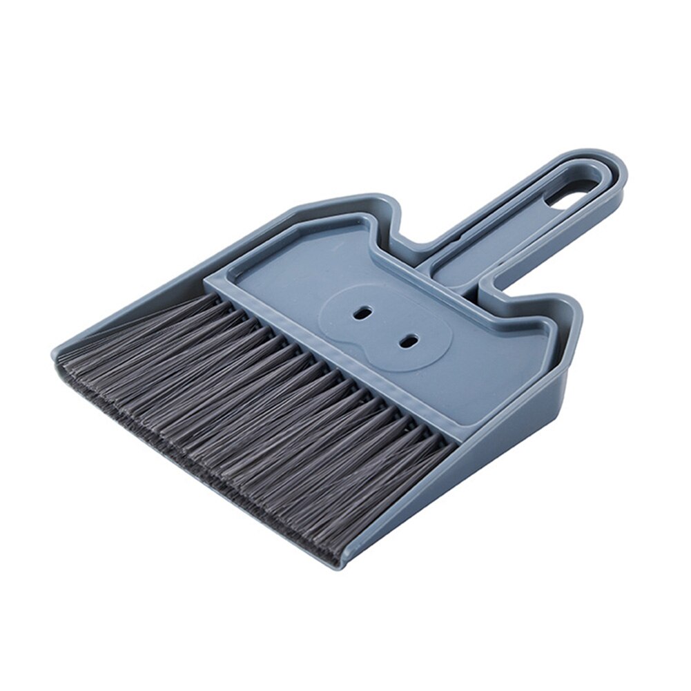 2Pcs Product Mini Sleepwear Desktop Sweep Small Desktop Sweep Broom Dustpan Cleaning Brush Table Corner Besom Cleaner: Blue