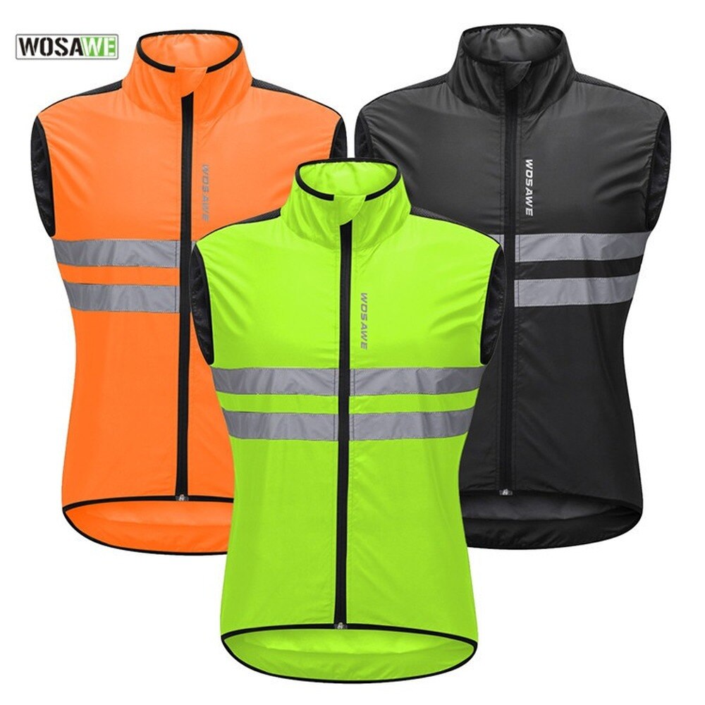 WOSAWE MTB Mountain Bike Riding Vest Cycling Wear Windproof Breathable Cycling Vest Sleeveless coat sports vest reflective