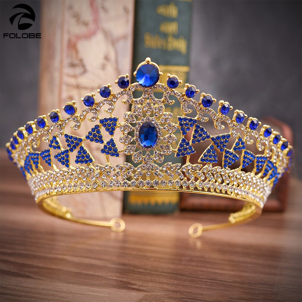 Grandes tiaras y coronas nupciales con diamantes de imitación, diademas de joyería para cabello, desfile de novia, diadema, accesorios para el cabello de boda H1134
