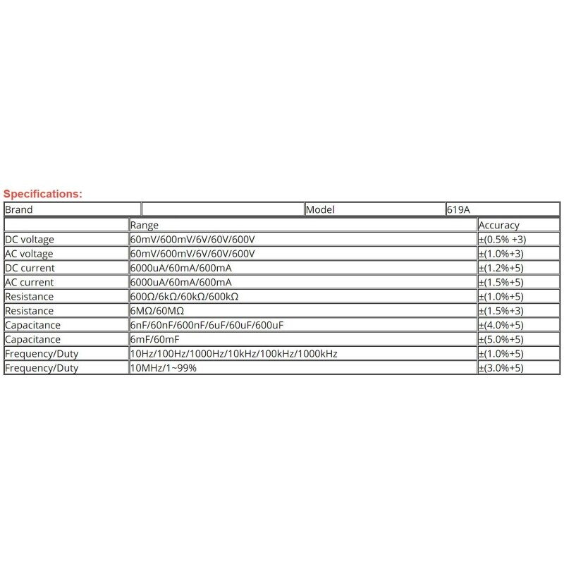 True RMS 6000 Counts Digital Multimeter Analog Bar AC/DC Current Voltage Tester J2HA