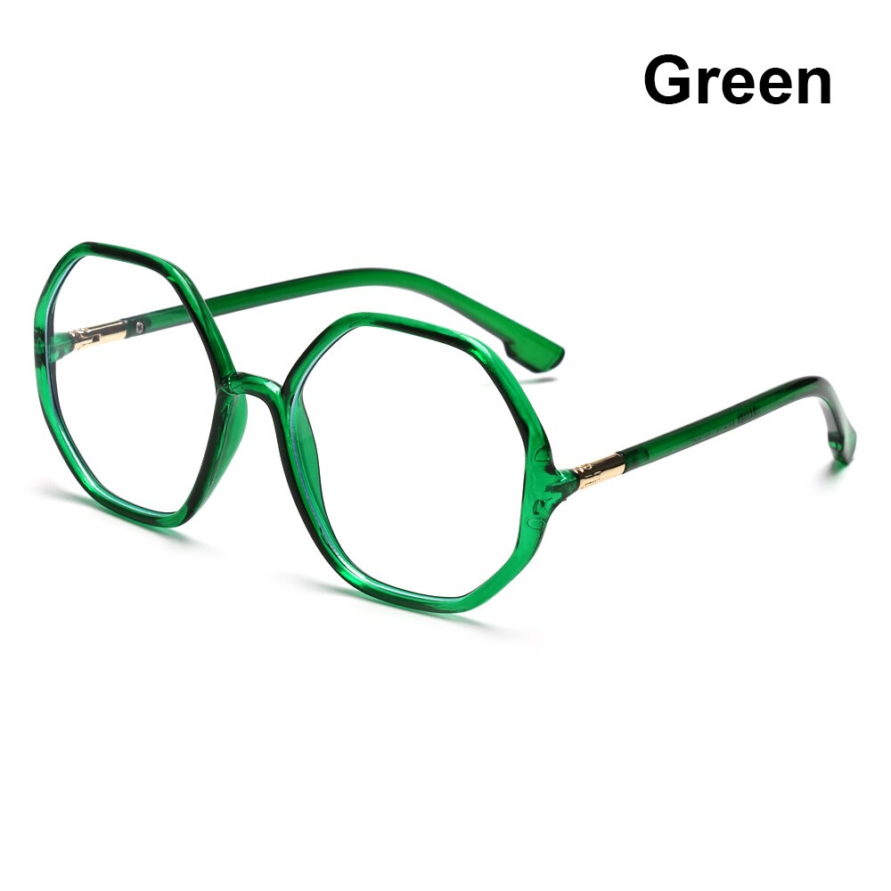 Oversized anti-blauw licht computerbril dames heren vierkant montuur optische bril platte spiegel bril: 1- meer