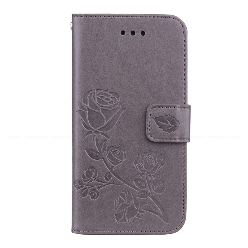 For Huawei P9 Lite Mini Case PU Leather Phone Case For Huawei P9Lite Mini Enjoy 7 SLA-L02 SLA-L22 SLA-L03 Case Flip Cover Fundas: Grey