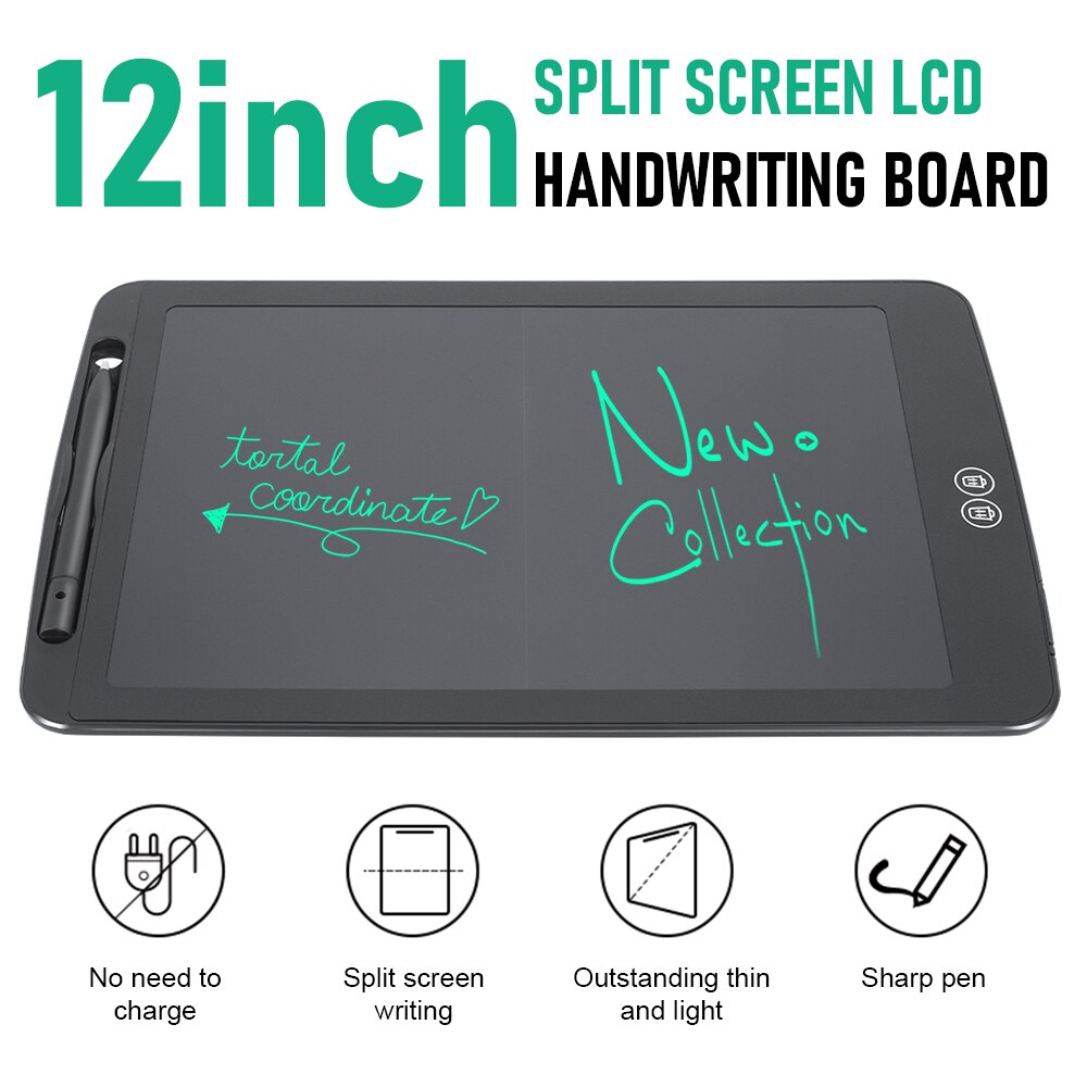12 Inch Split Screen LCD Handwriting Tablet Digital Drawing Board Electronic Writing Doodle Scribbler Wrting tablets