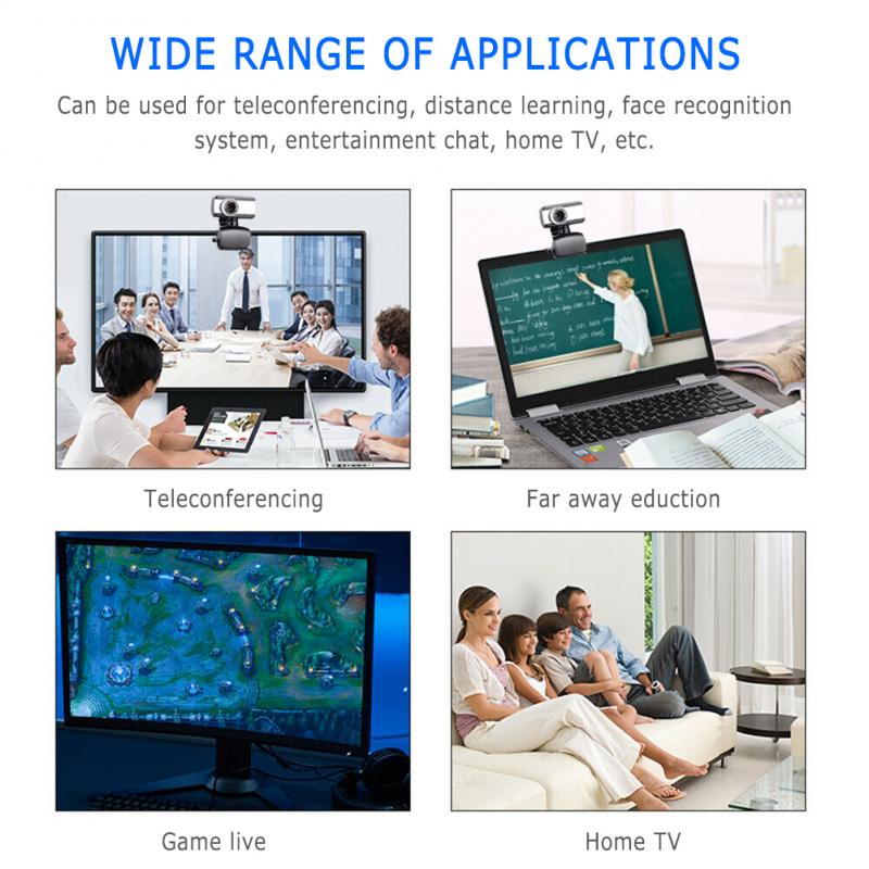 Webcamera USB de 360 grados, Webcam Digital de vídeo con micrófono, Clip de micrófono, imagen CMOS para ordenador, PC, escritorio, portátil, TV Box