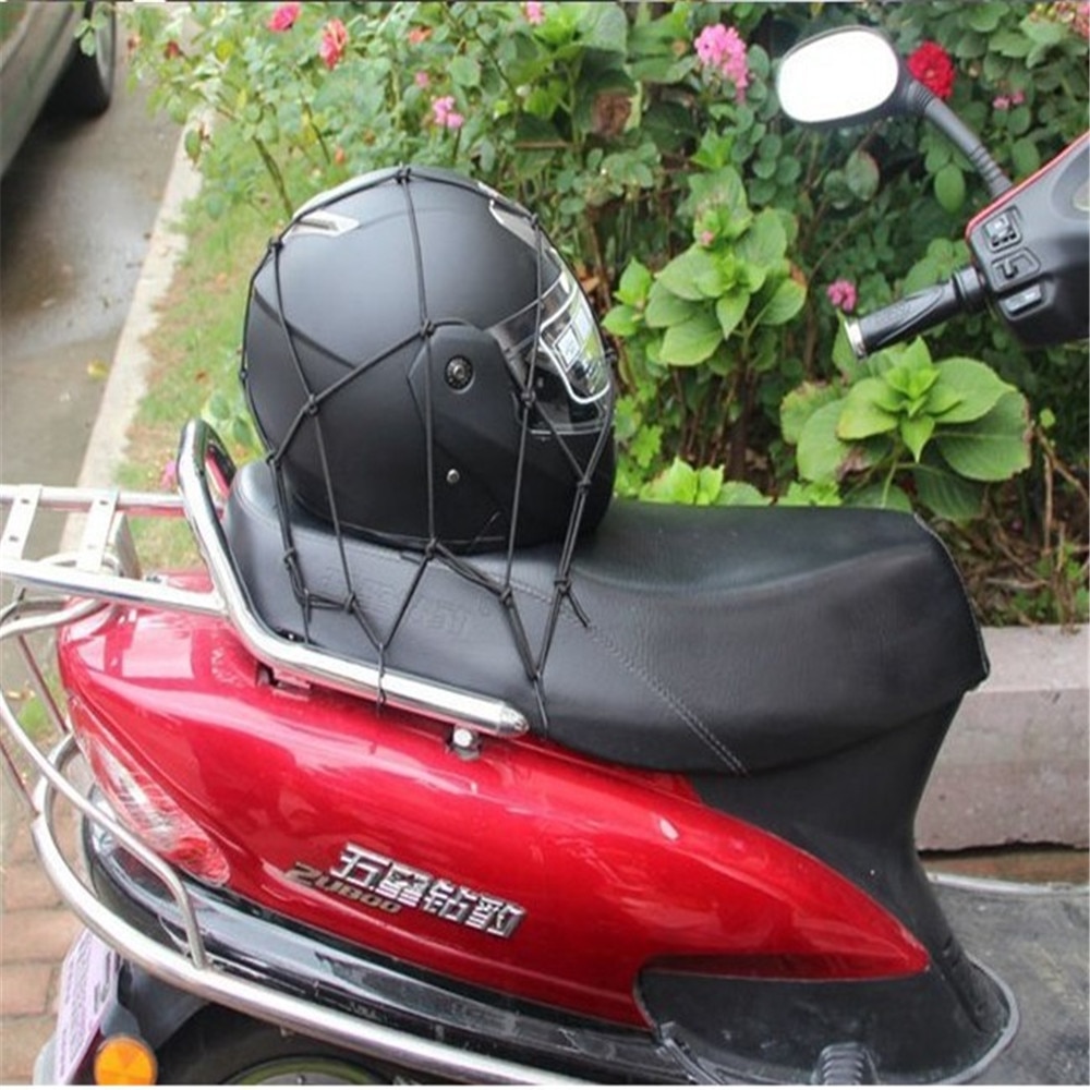 30*30cm Motorcycle Hold Down Fuel Tank Luggage Net Mesh Bungee Trunk Bag Moto Helmet Holder Motorbike Storage Organiser