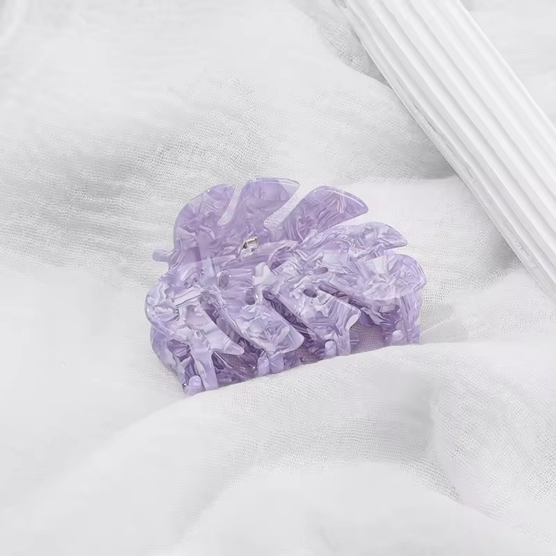 Pinza para el pelo de hoja verde esmeralda de estilo mundial refrescante, de personalidad, pinzas para el pelo de acetato, accesorios para el cabello para mujeres y niñas: Rojo
