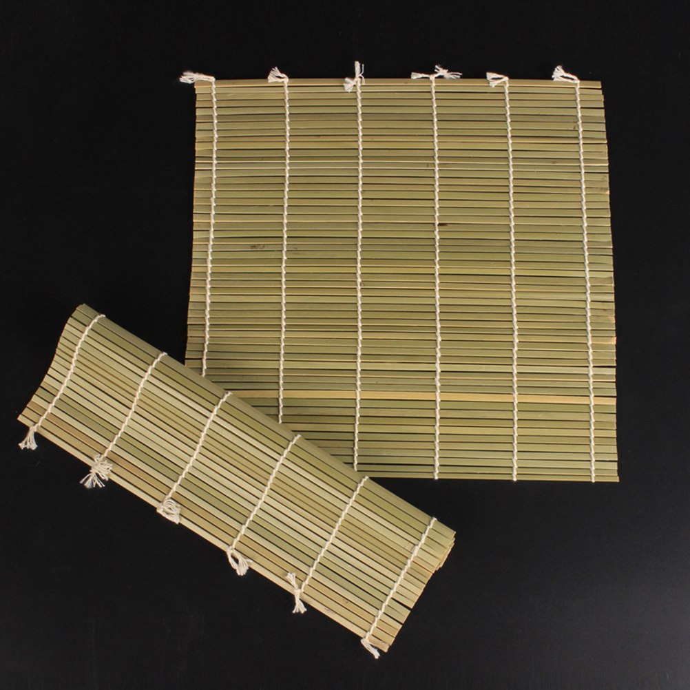 Tapis à roulettes en bambou vert naturel de première , 1 pièce