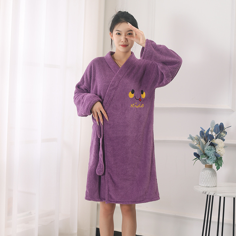 Toallas de baño grandes para mujer, toallas de baño de terciopelo Coral para el cuerpo, albornoces de Spa de playa de secado rápido, faldas de baño: 24 #
