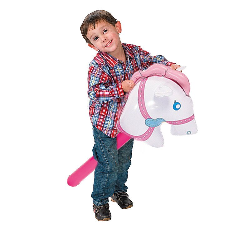 Martillo inflable, cabeza de caballo, palo largo, palo de cabeza de caballo, juguete de conducción para niños, palo de gas: A