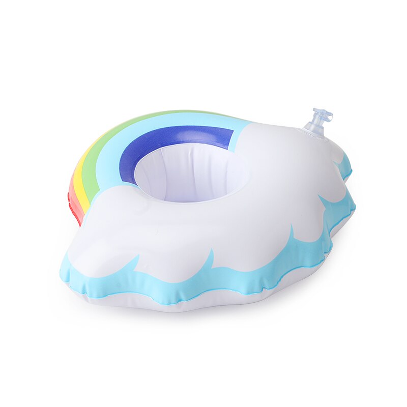 Små skyer flyder oppustelig regnbue-drinkholder swimmingpool badeværelse strandfest