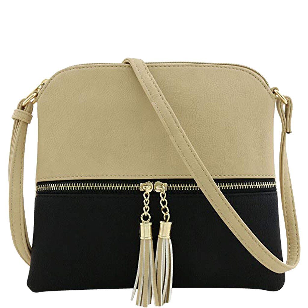 Women Leather Crossbody Bag Casual Handbag Female Tassel Shoulder Bags Ladies Zipper Flap Messenger Bag Phone Purse Torebka: K