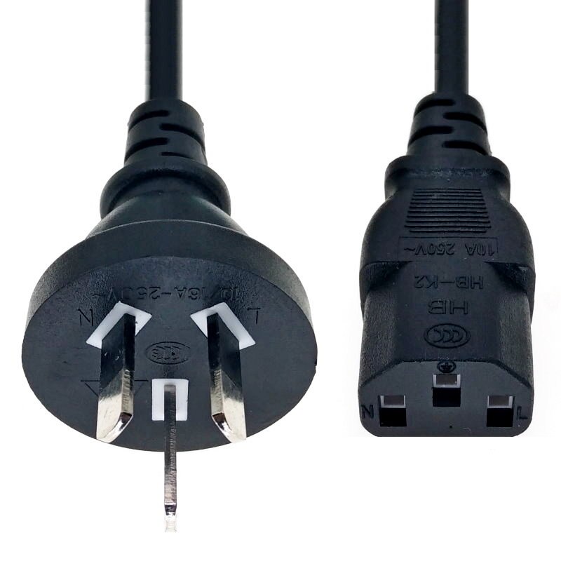 Australian, Zealand, China Plug to C13 Power Cord Cable 1.8M for Desktop Printers Monitors 10A 250V