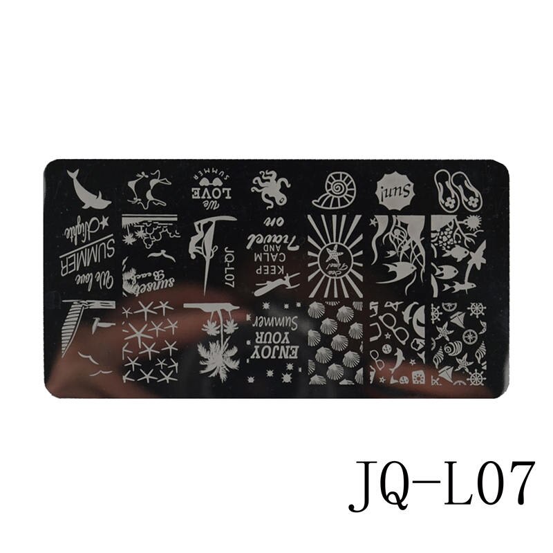 12 x 6cm rustfrit stål skønhed blonder billede nail art gør det selv billede printer manicure stencils negle stempling plader skabeloner: Jq -l07