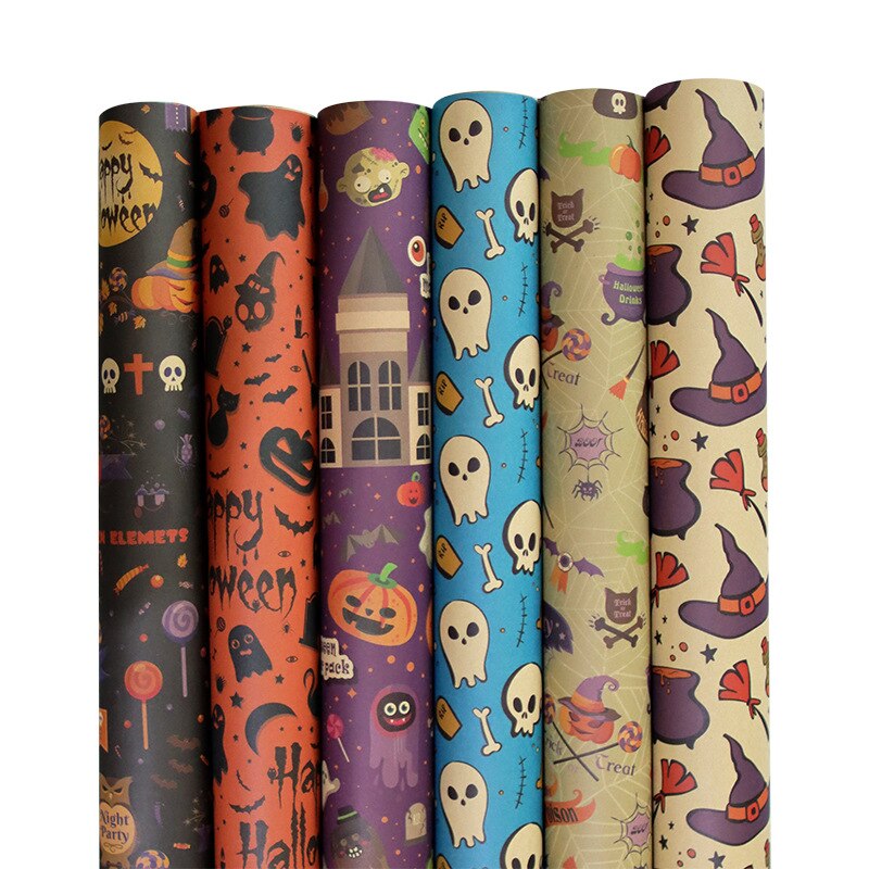 50*70cm Halloween Wrapping Paper Pumpkin Green Decoration Wrap Artware Kraft Packing Paper Vellum Paper Origami Paper