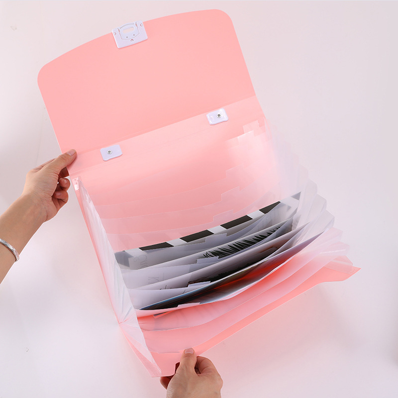 Carpeta de acordeón A4 impermeable para estudiantes, organizador de papel de múltiples capas, bolsa de plástico para documentos de profesores, expansible, 12 celdas