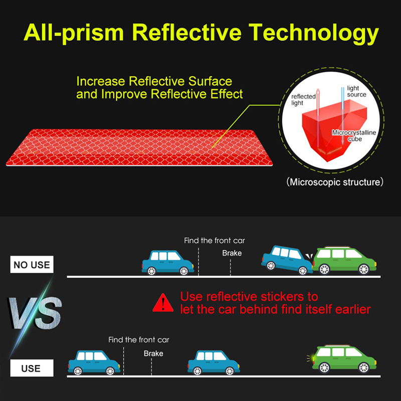 90cm reflekterande bildekaler säkerhetsvarning reflektortejp bilklistermärken kollisionsvarning reflektorklistermärke biltillbehör