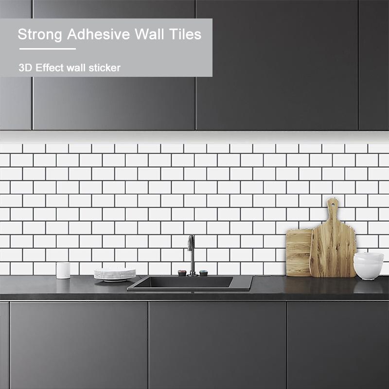 2mm Strong Adhesive Premium Kitchen Wall Tiles Kitchen Backsplash Wall Sticker