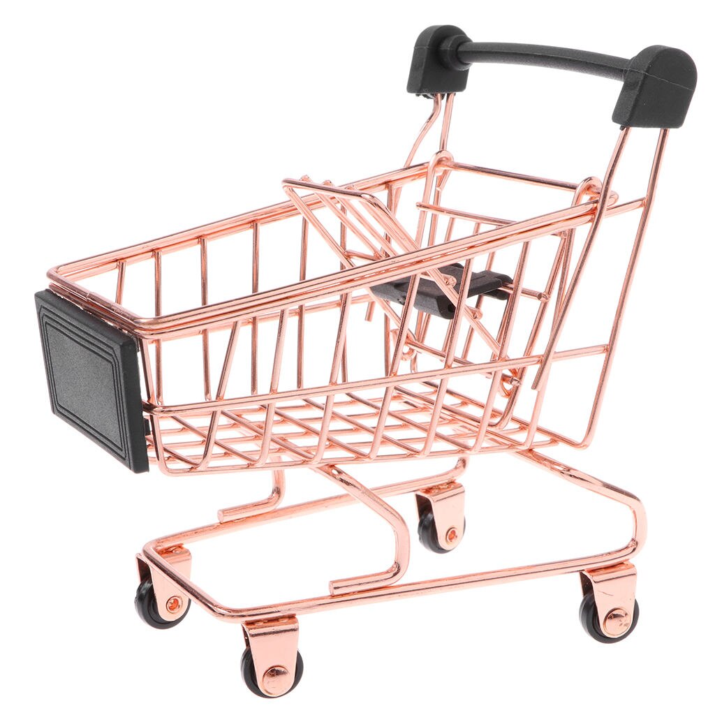 Mini Metal Winkelwagen Verkoper Sample Kids Pretend Play Toy - Rose Gold