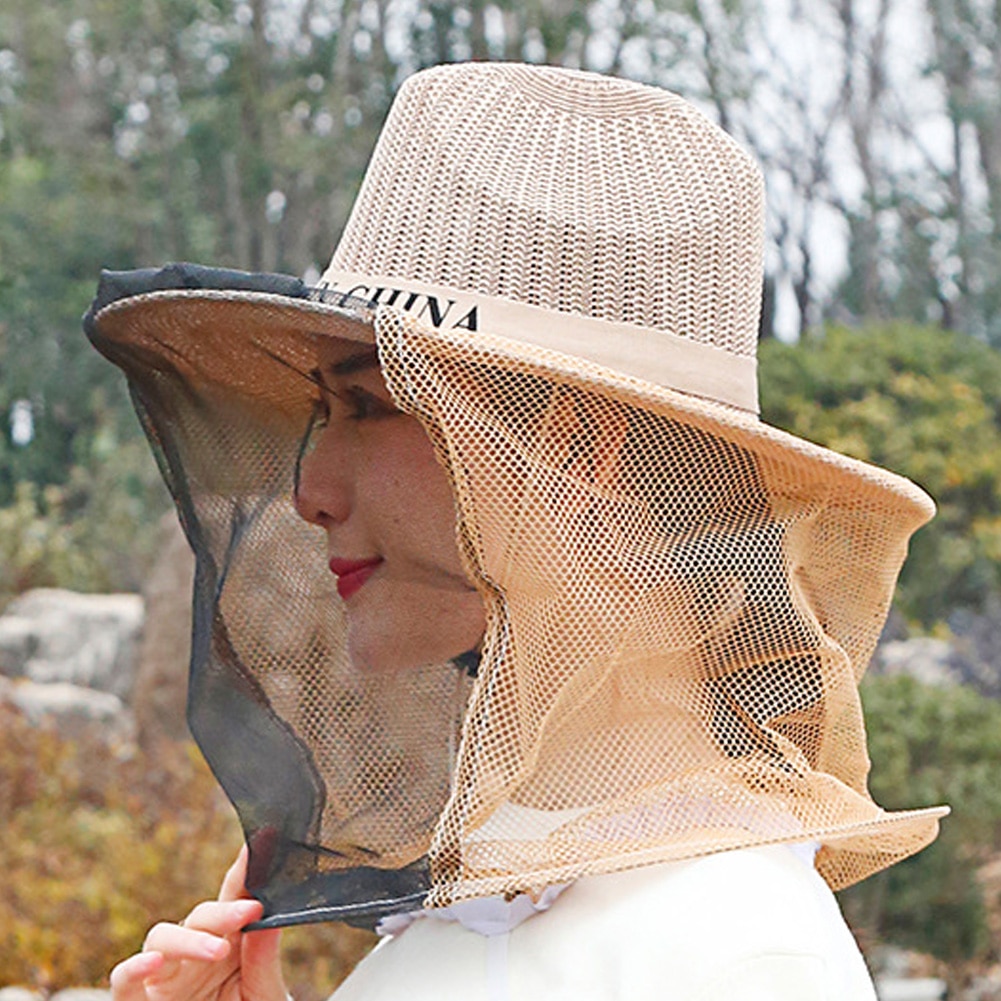 Di spessore Traspirante anti-Ape Cappello puntura di Protezione Della Maglia Del Cappello Del Tessuto scimmia Reti Cattura Cappelli anti-morso di zanzara Locusta cap Strumento di Apicoltura