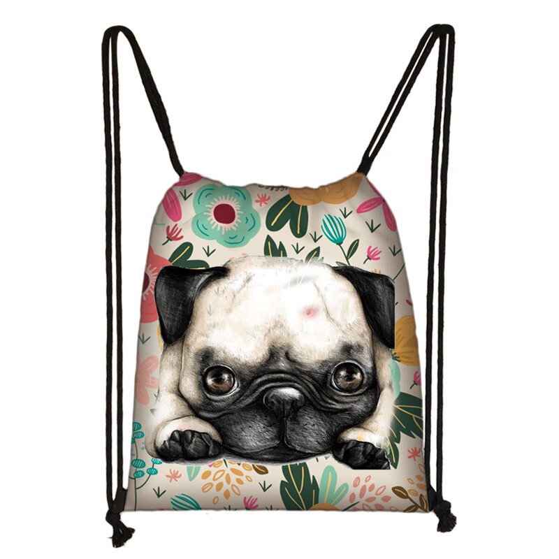 Sac à dos à cordon pour femmes, sac à dos de voyage pour adolescentes, chien du Yorkshire Terrier/bouledogue français/teckel: skdyorkshire03