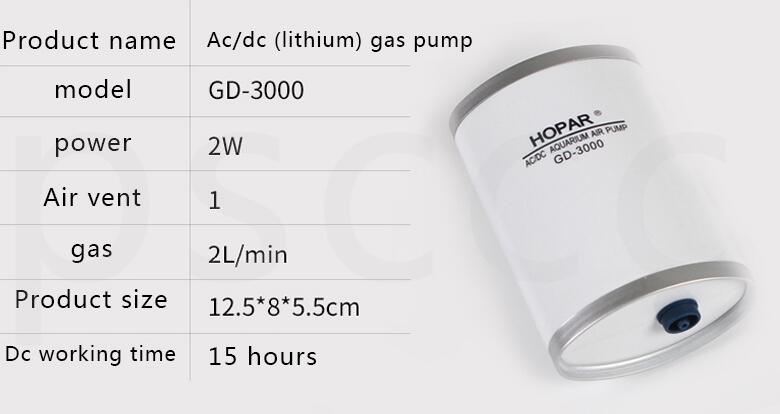 HOPAR AC/DC Aquarium Air Pump Automatic Emergency Battery Backup Fish Tank Oxygen Air Pump with Air Stones Double Outlet 240L/H: GD-3000 / AU adapter plug