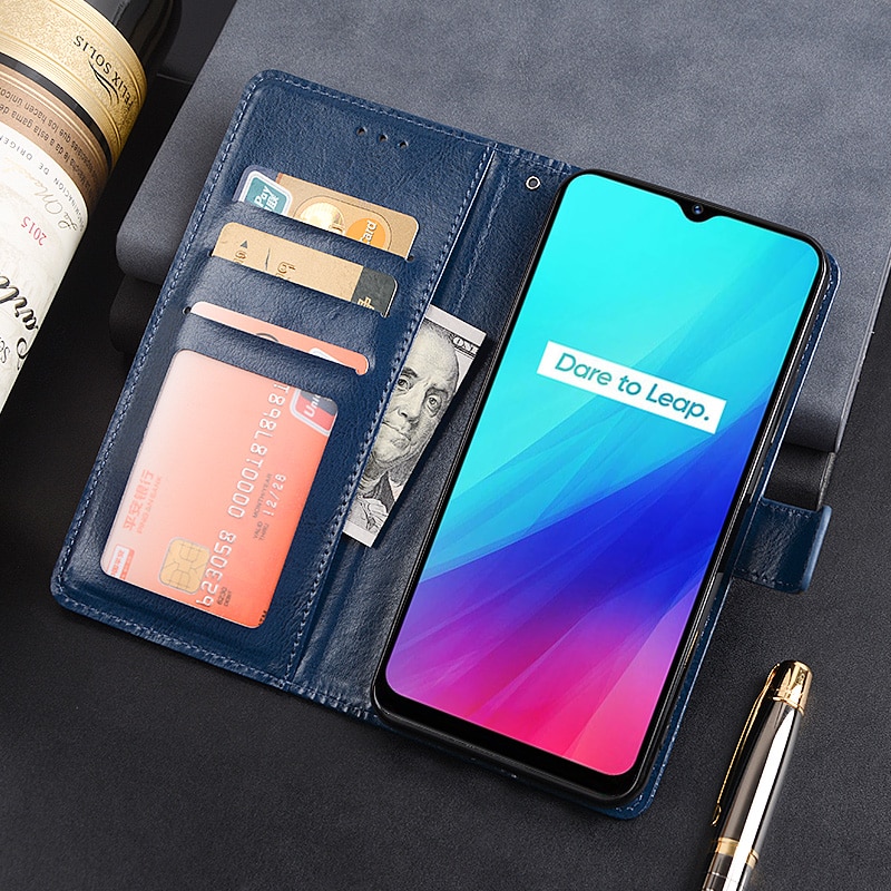 Wallet Case For Realme C3 Flip Leather Cover For OPPO Realme RMX2020 Phone Case Funda Capa Coque