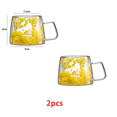 YWDL 1/2/4pcs Double Wall Coffee Mug Heat-resistant Espresso Cup Clear Glass Cup For Cappuccino Tea Water Drinkware: PURPLE