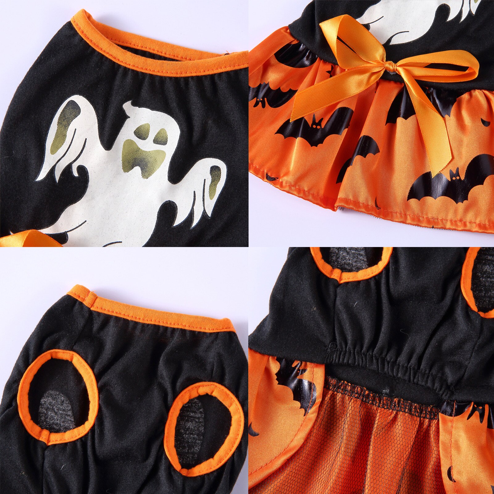 Ropa con falda de calabaza para perro, abrigo para mascota, chaqueta para Bulldog Francés, Chihuahua, disfraz de Halloween, suministros para mascotas