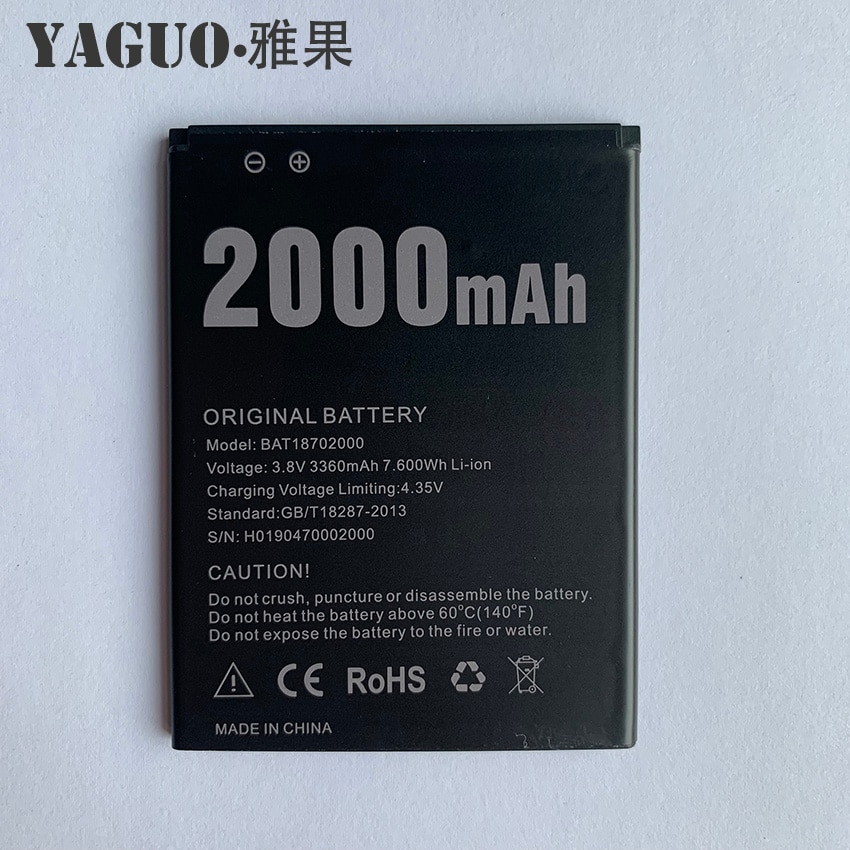 DOOGEE X50 Battery Replacement BAT18702000 2000mAh Large Capacity Li-ion Backup Battery For DOOGEE X 50 Smart Phone