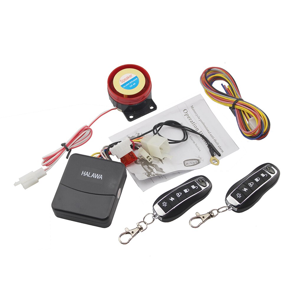 Motorcycle Bike Scooter Alarm System Theft Protection Remote Engine Start Anti-theft Device Adjustable Shock Sensor 12V Siren