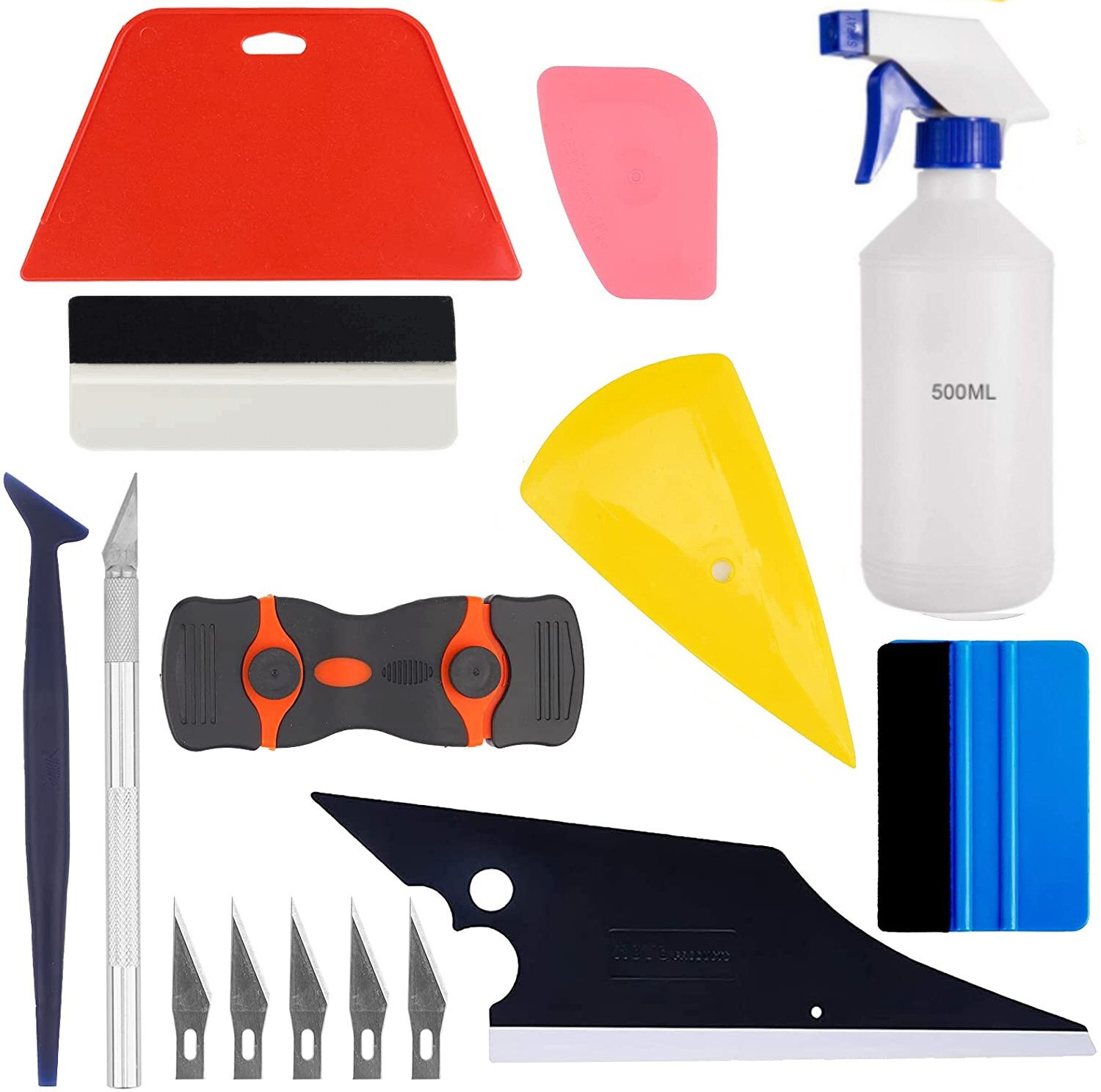 15 Piece Window Film Complete Installation Kit Vinyl Wrap Application Tool Kit Window Film Tool: Default Title