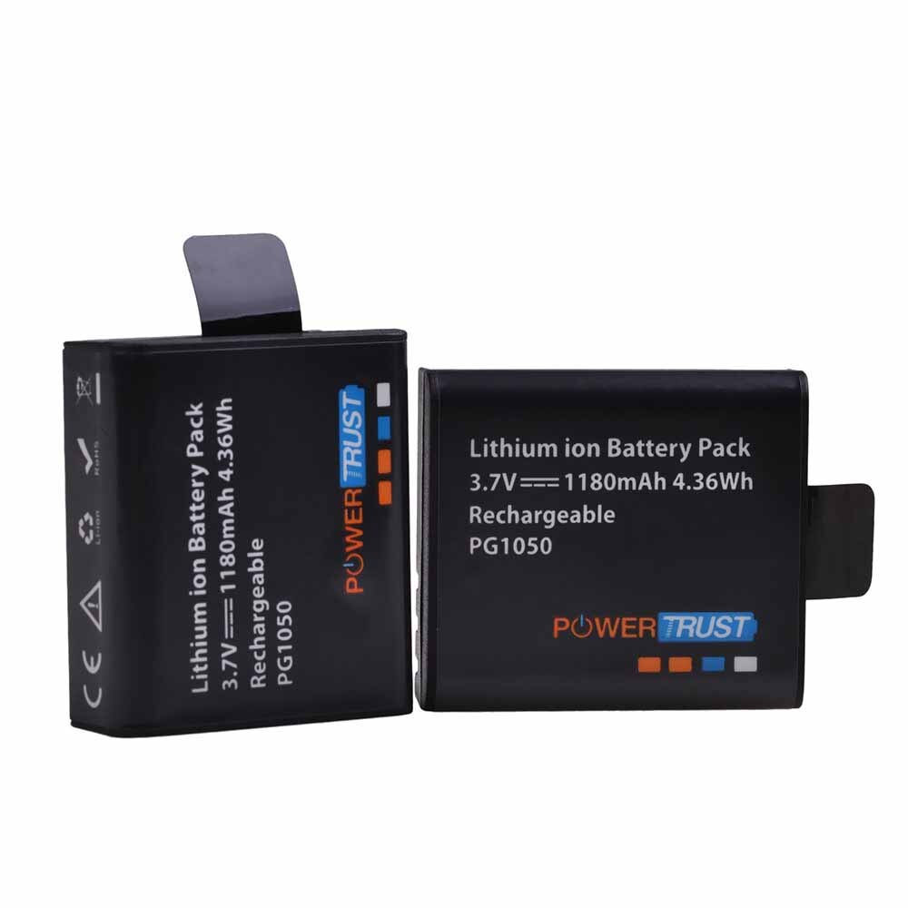 Powertrust 4x PG1050 Batterij 1180Mah Oplaadbare Batterij Voor Sjcam SJ4000 Sj4000 SJ5000X Voor Eken H9 H9R H8R H8 Action camera: 2Battery