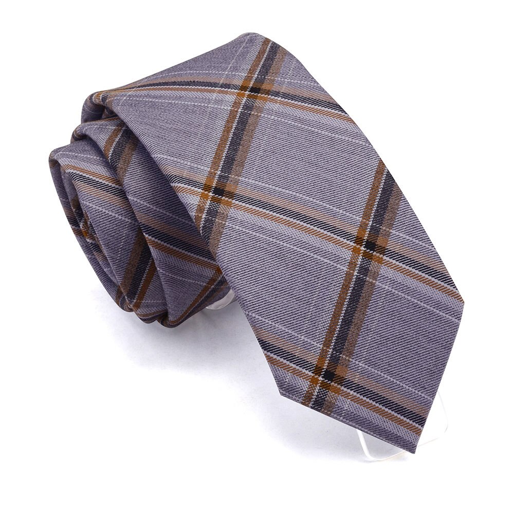 Gusleson slim slips 7cm plaid halsbånd til mænd tr jakkesæt materiale slips til bryllupsfest virksomhed rød grøn bomuld gravata: 04