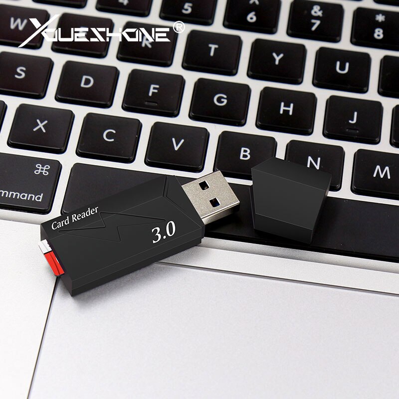 Lector de tarjeta de memoria inteligente, mini lector de tarjetas microsd y para ordenador portátil, color negro, usb 3,0