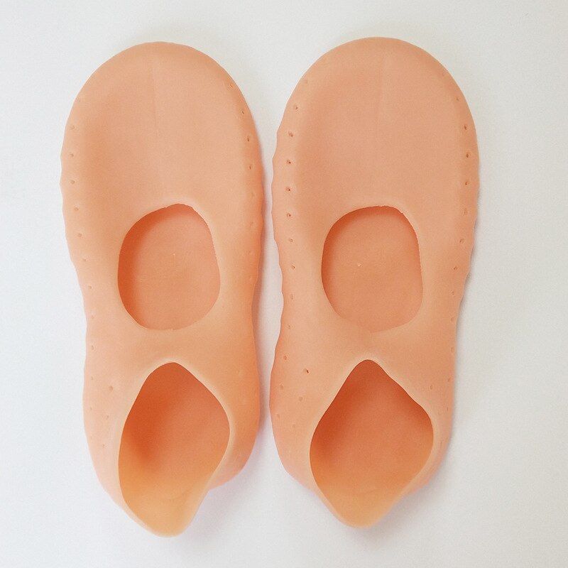 1 paire Gel chaussette Silicone soin des pieds outil pieds protecteur soulagement de la douleur prévention des fissures hydrater peau morte enlèvement chaussette avec trou: Skin Color