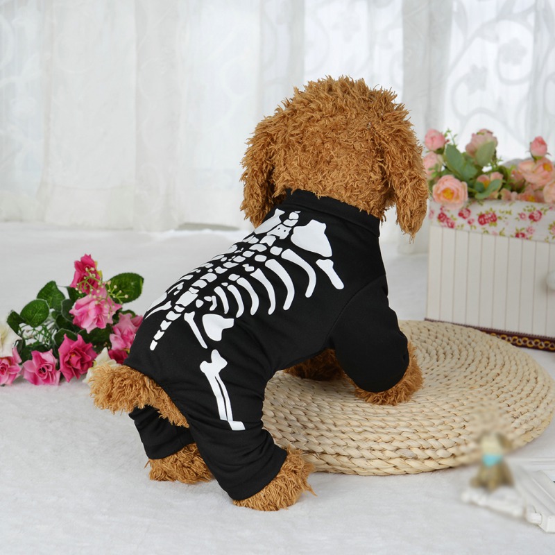 Disfraz de esqueleto para perro, abrigo de Halloween para cachorros, ropa para perros pequeños y medianos, mono de Cosplay para , trajes