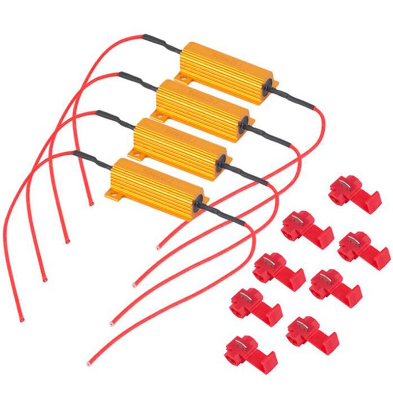 4 stuks richtingaanwijzer knipperlichten 4x 50w 6 ohm belastingsweerstand voor het repareren van led-lampen met snelle hyperflits