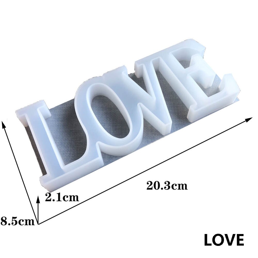 3D LOVE/HOME Silicone Mold Letters Casting Molds Heart Shape Home Craft Decoration Crystal Glue Cake Candy Jewelry Making Tool: LOVE