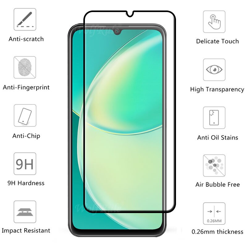 Full Cover Glass For Huawei Nova Y60 Glass For Huawei Nova Y60 Tempered Glass 9H Screen Protector For Huawei Nova Y60 Len Glass