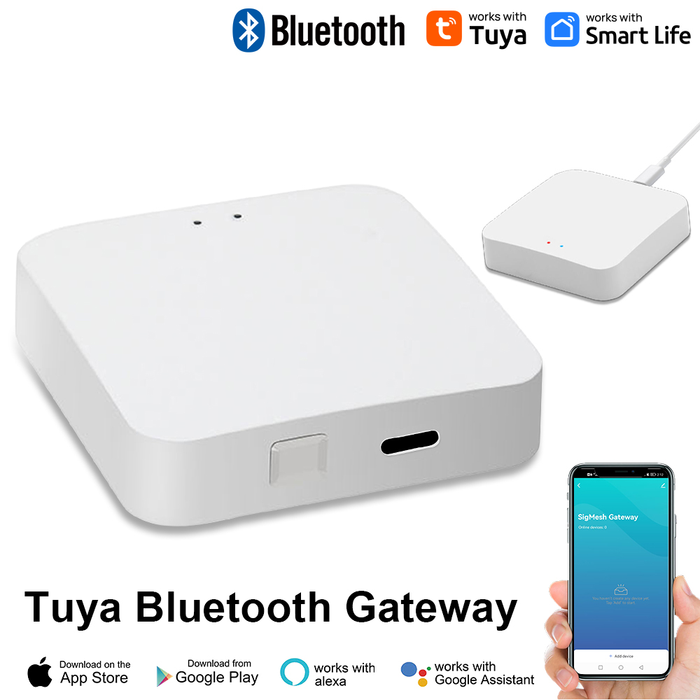 Tuya Bluetooth Gateway Hub of Bluetooth temperatuur- en vochtigheidssensor met APP Afstandsbediening Thermometer Hygrometer Sensor Home: Bundle1