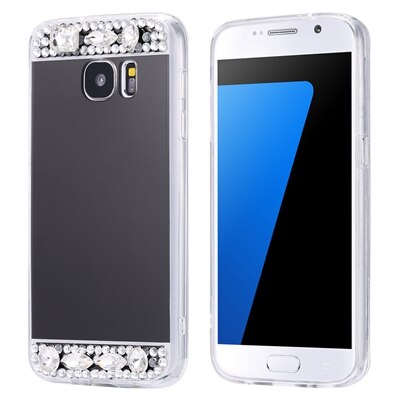 FLOVEME-funda S8 Plus con diamantes de imitación para Samsung Galaxy S8 Plus S7 Edge S6 Edge Galaxy A3 A5 , accesorios para teléfono: For Galaxy S7 / black