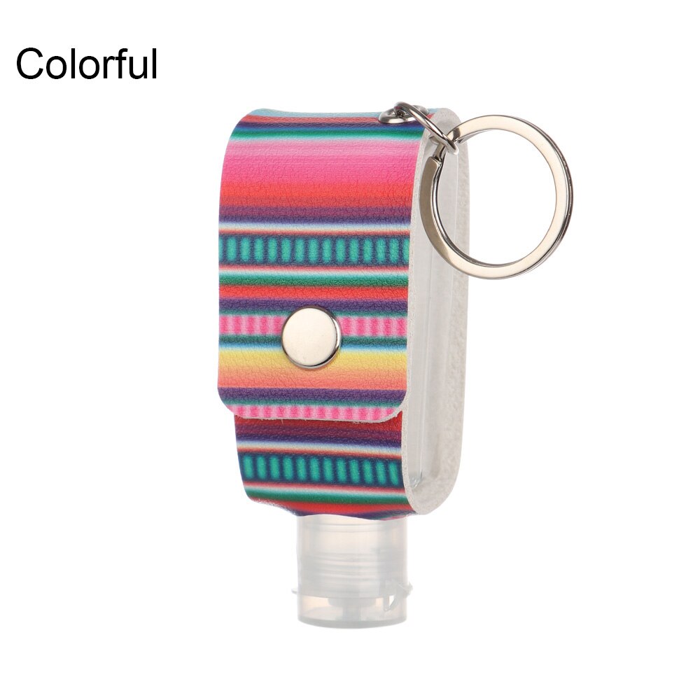 30ml Hand Sanitizer Bottle Portable Keychain Holder Travel Reusable Bottle Hand washing gel Sub-bottling with Keychain Carrier: Colorful