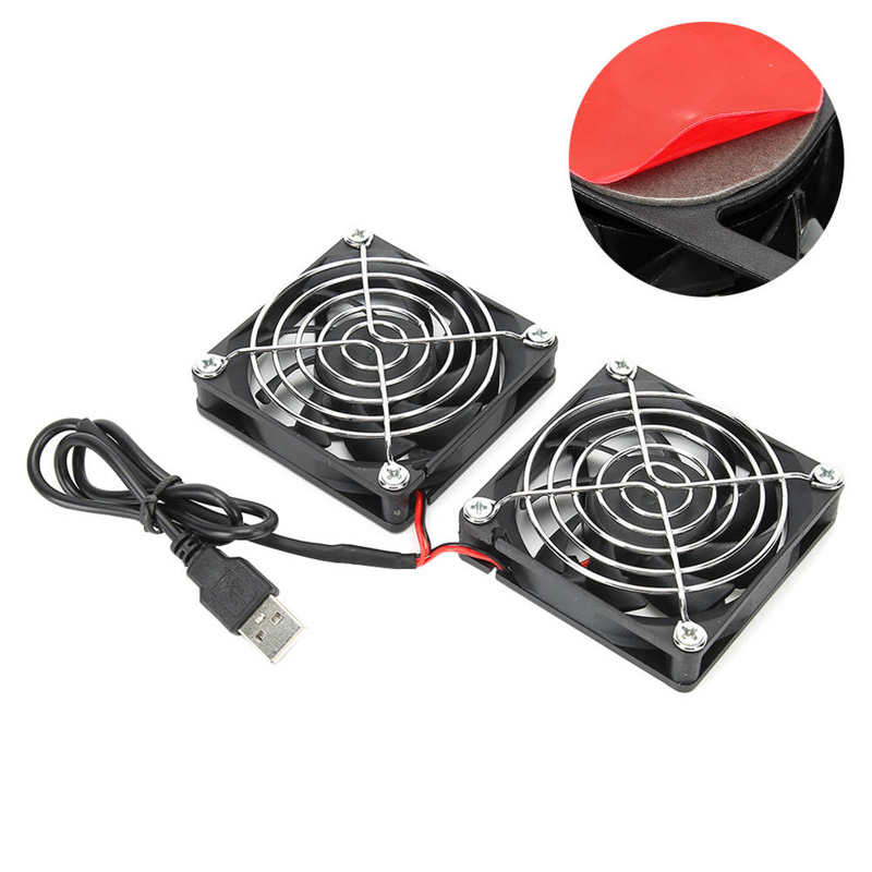 5V USB Power Cooling Dual Fan Router Heat Dissipation Cooler for ASUS RT‑AC68U AC86U EX6200 Tengda AC15