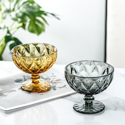 Ins Restaurant Cocktail Wine Glass Cup Goblet Ice Cream Yogurt Goblet Pudding Dessert Dish High Bowl Cake Snack Container