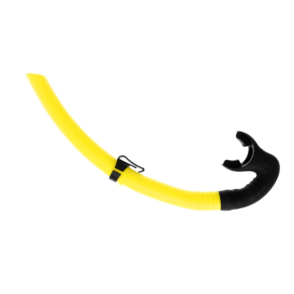 Universal Wet Breathing Tube Snorkeling Snorkel Underwater Free Diving Scuba Air Tube Swim Equipment with Silicone Mouthpiece: Yellow