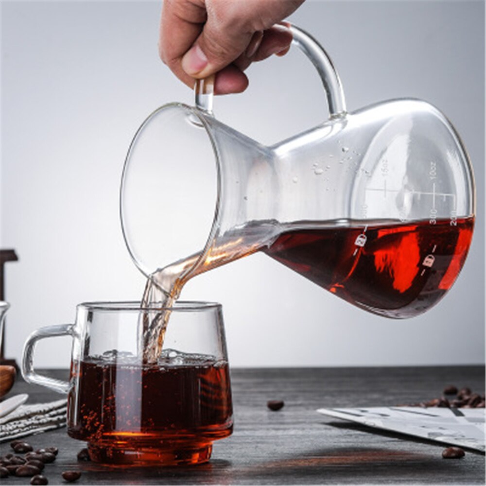 500ML High-Temperature Resistant Glass Coffee Maker Coffee Pot Espresso Coffee Machine with Stainless Steel V60 Filter Pot