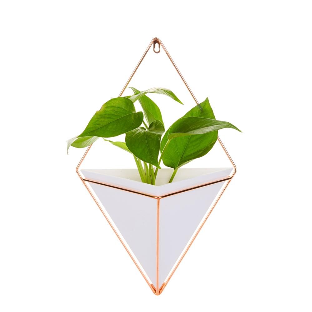 Acrilico Vaso di Fiori di Ferro Flora Hanging Planter Geometrica Vaso di Decorazione Della Parete 35DC19